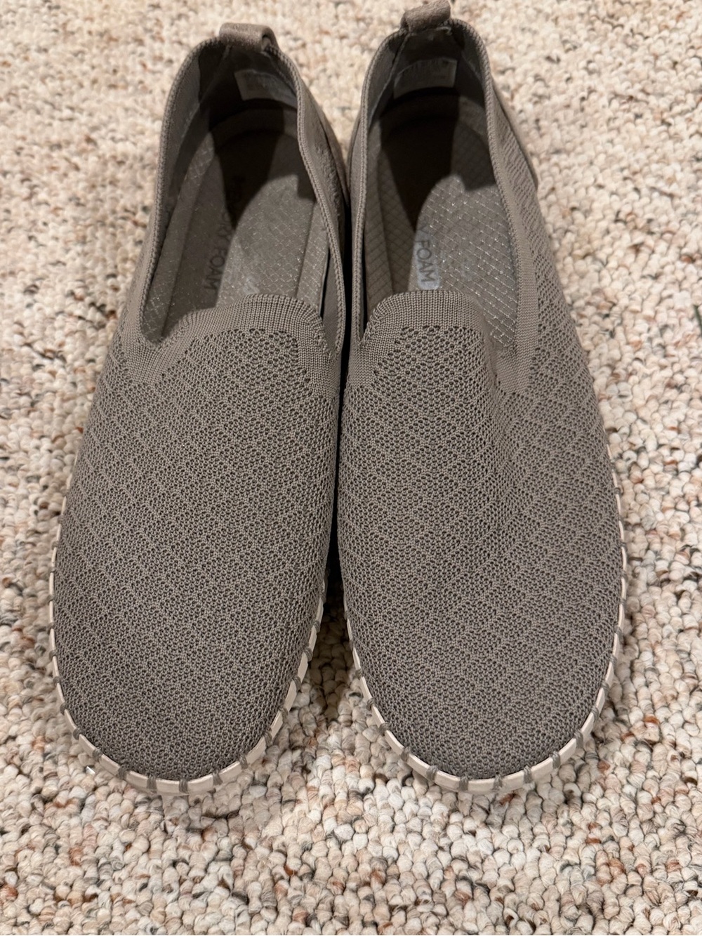 Skechers Slip-On Knit Casual Shoes - Taupe Sz 8.5